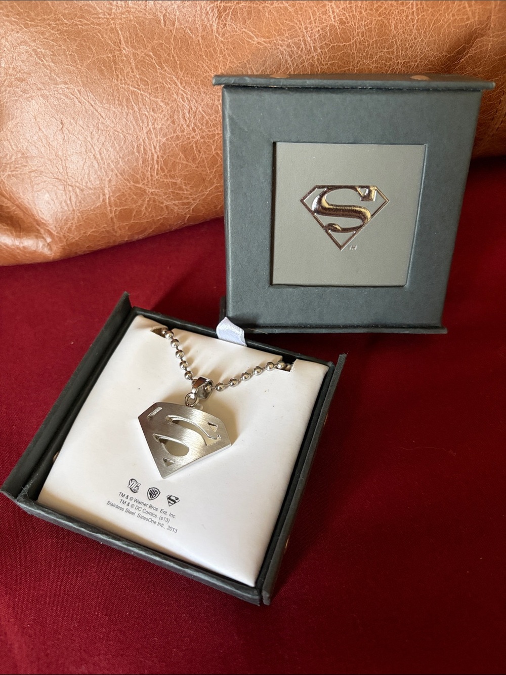INOX Superman Stainless Steel Necklace Chain (NWT, Includes Box)